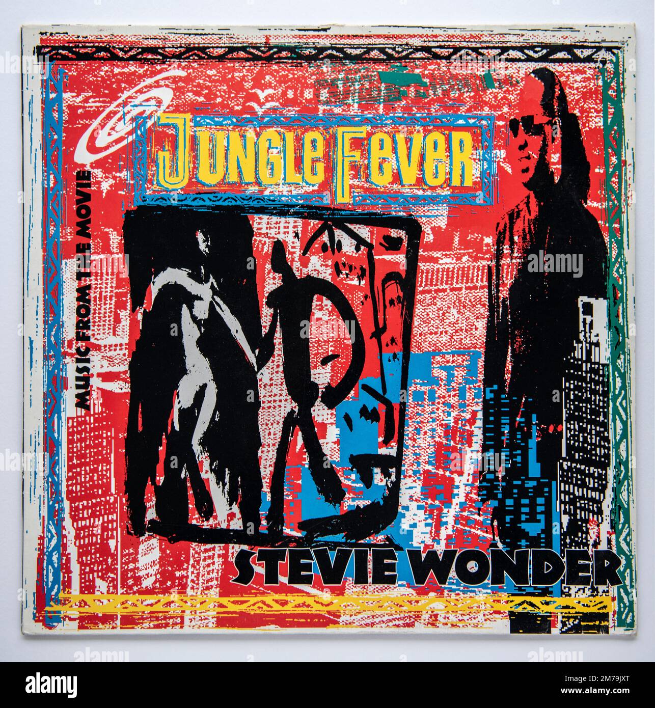 LP cover of the Jungle Fever soundtrack album by Stevie Wonder, which was released in 1991 Stock Photo
