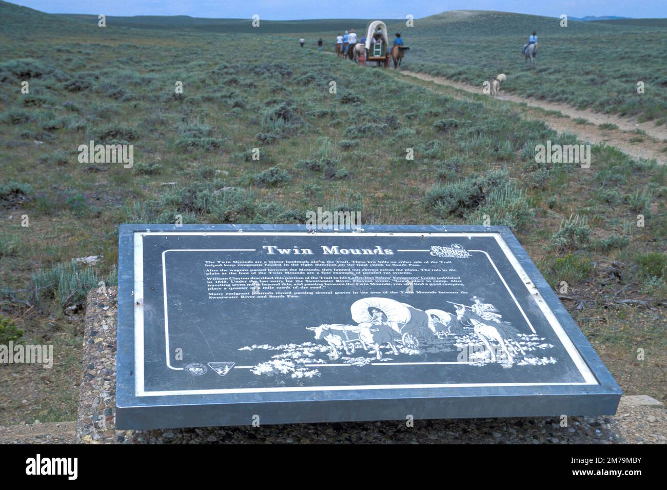 USA, Wyoming, Rocky Mountains, Fremont County, Lander, Oregon trail, Twin Mounds Stock Photo