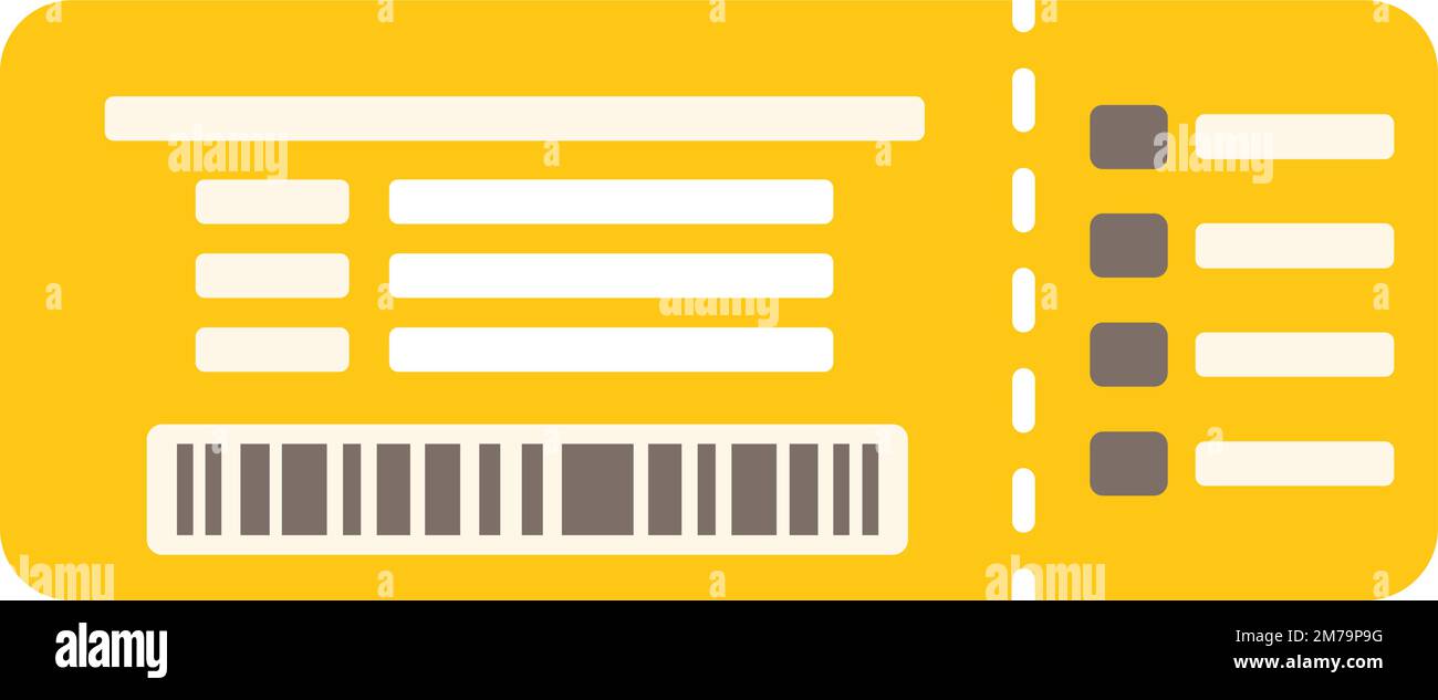 Air ticket icon flat vector. Plane pass. Airport travel isolated Stock ...