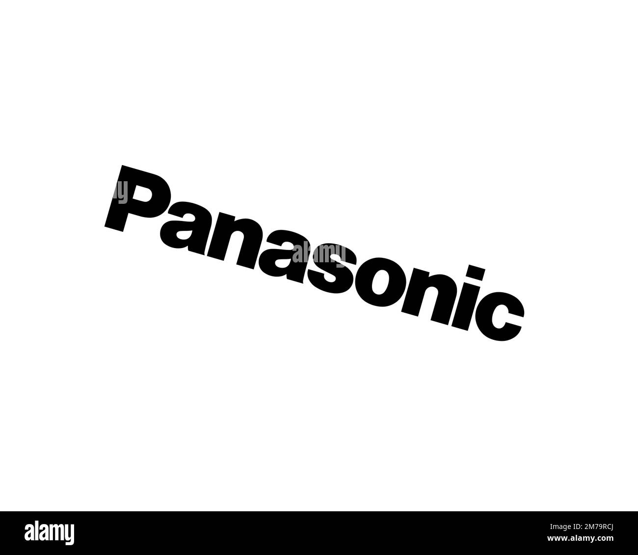 Panasonic, rotated logo, white background B Stock Photo