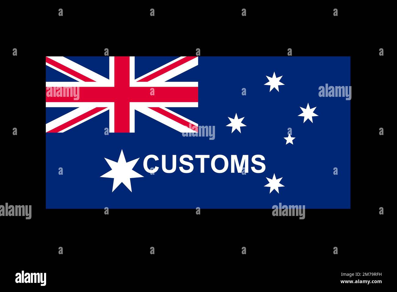 Australian Customs Service, Logo, Black background Stock Photo
