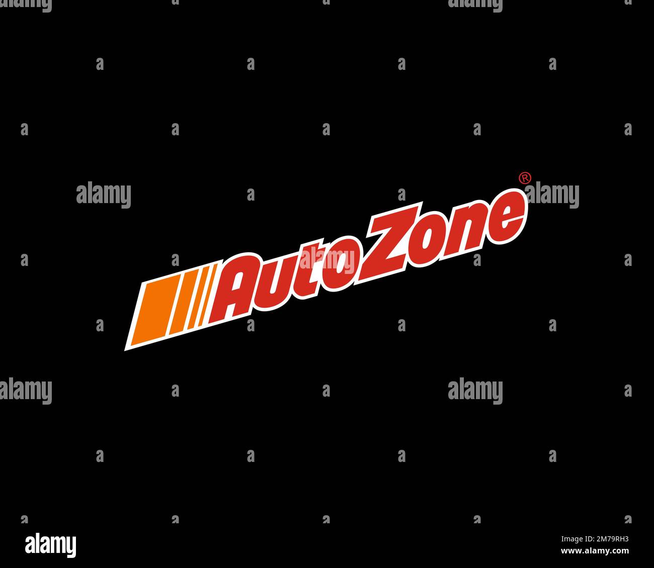AutoZone, rotated logo, black background Stock Photo Alamy