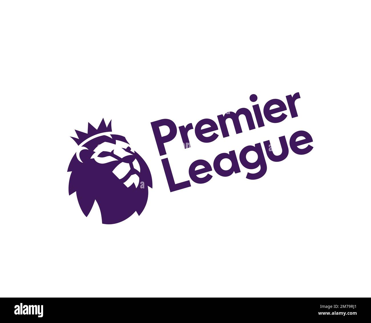 Premier League, Rotated Logo, White Background Stock Photo