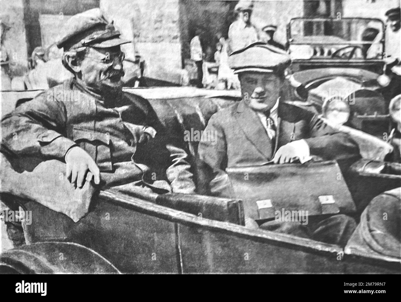 Leon Trotsky and Leonid Serebryakov attend the Congress of Soviets of the Soviet Union May 1925 Stock Photo