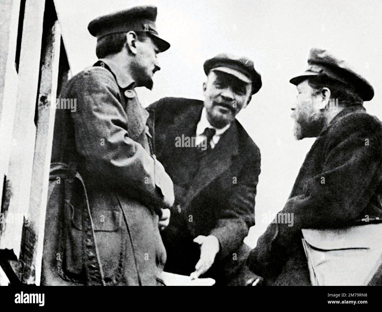 Moscow. Lev Trotsky, Vladimir Lenin and Lev Kamenev (L-R). Stock Photo