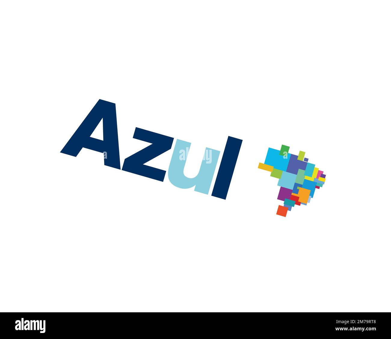 Azul Brazilian Airline, Rotated Logo, White Background B Stock Photo