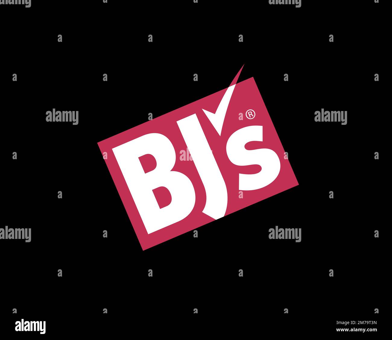 BJ's Wholesale Club, Rotated Logo, Black Background Stock Photo
