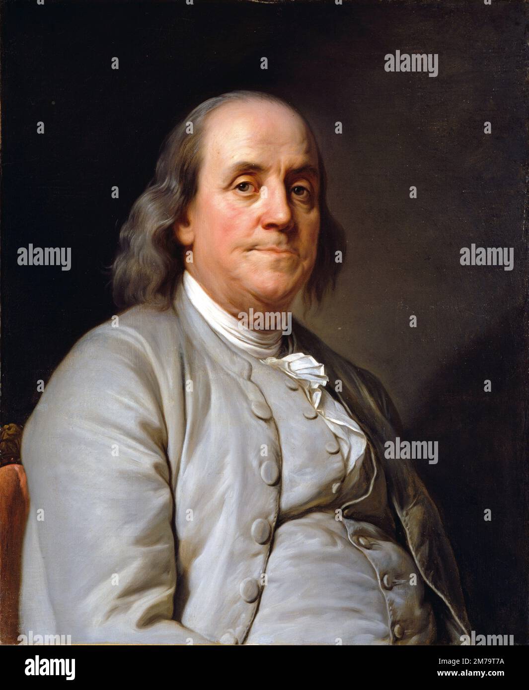 Benjamin Franklin, 1778, Benjamin Franklin (1706-90) American statesman, printer and scientist. Benjamin Franklin, one of the Founding Fathers of the United States. By Joseph-Siffred Duplessis Stock Photo