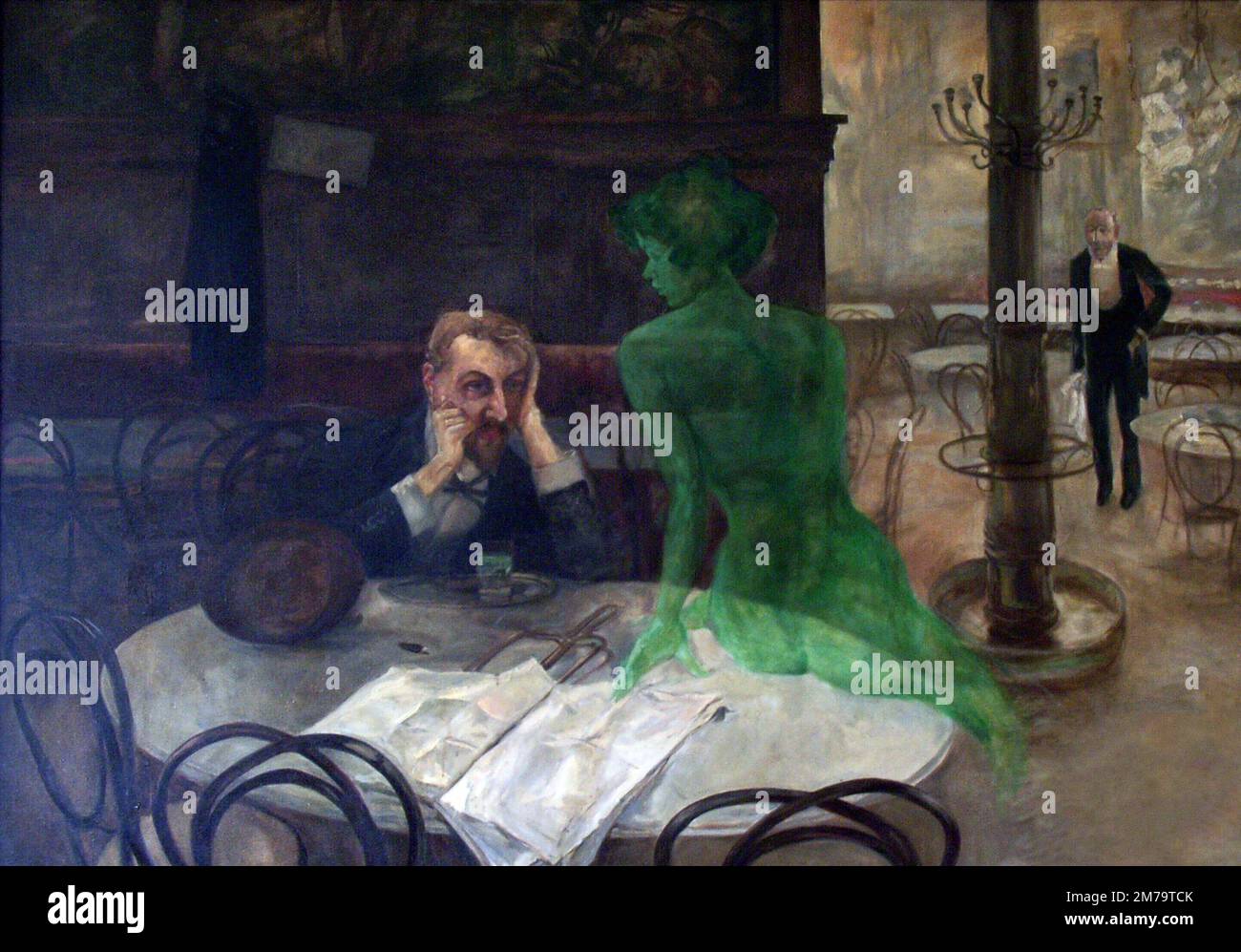 The Absinthe Drinker, Painting by Viktor Oliva Stock Photo Alamy
