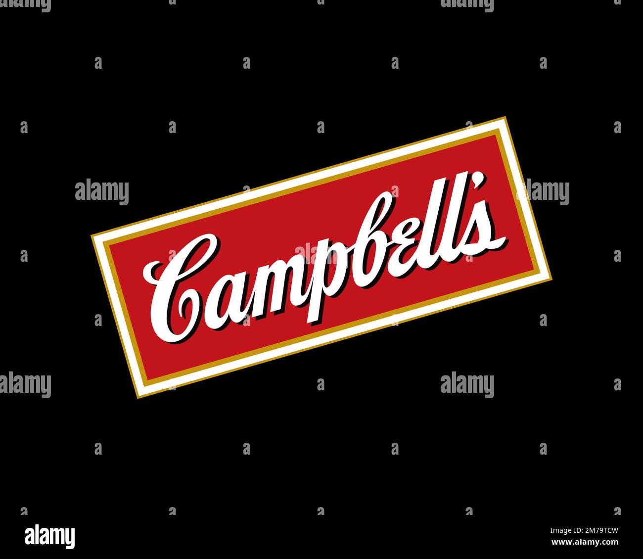 Campbell Soup Company, Rotated Logo, Black Background Stock Photo Alamy
