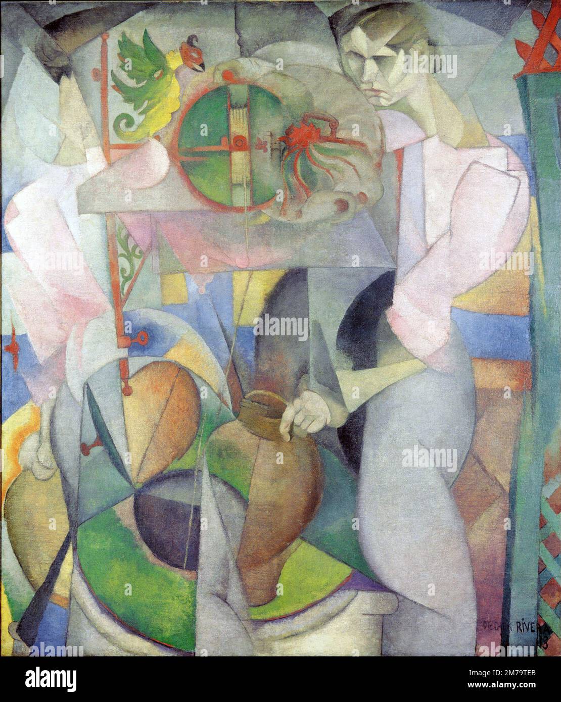The Woman at the Well, 1913, Painting by Diego Rivera Stock Photo