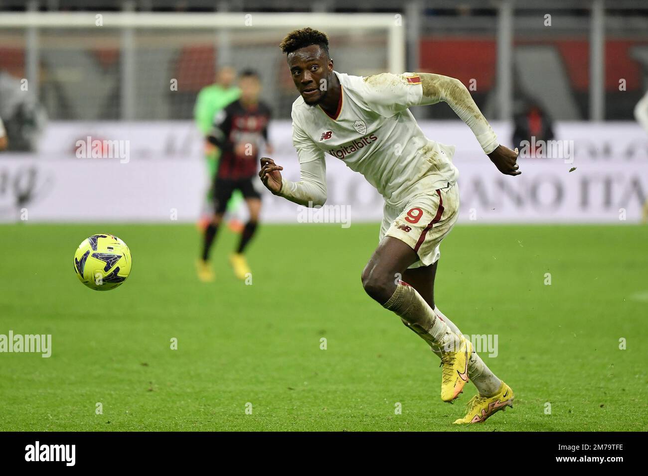 Milano, Italy. 08th Jan, 2023. Tammy Abraham of AS Roma during the Serie A football match between AC Milan and AS Roma at San Siro stadium in Milano (Italy), January 8th 2023. Photo Andrea Staccioli/Insidefoto Credit: Insidefoto di andrea staccioli/Alamy Live News Stock Photo