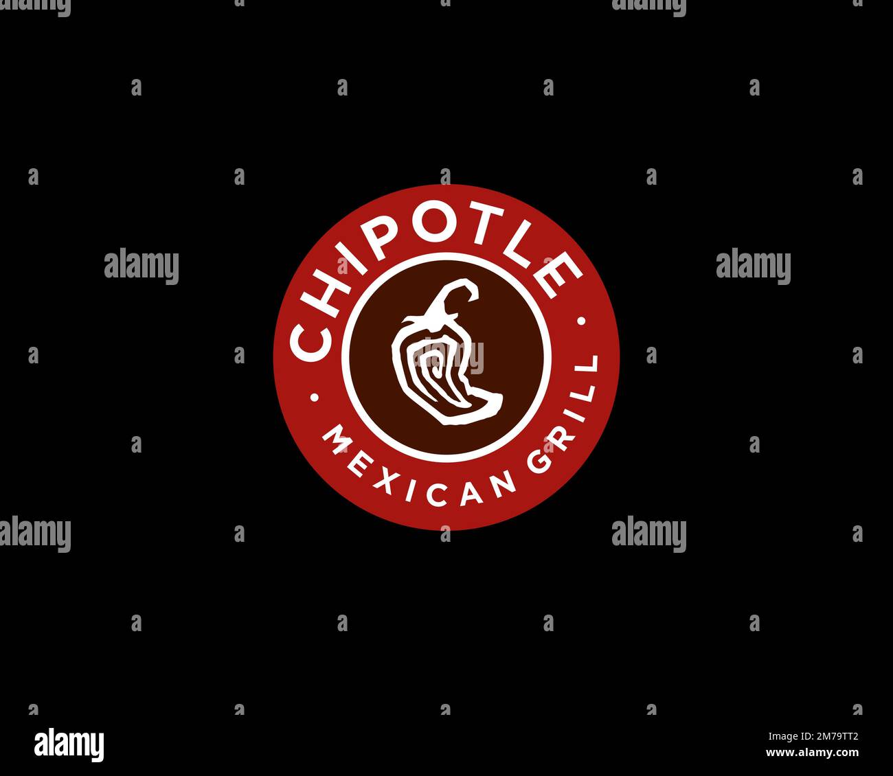 Chipotle Mexican Grill, Rotated Logo, Black Background Stock Photo Alamy