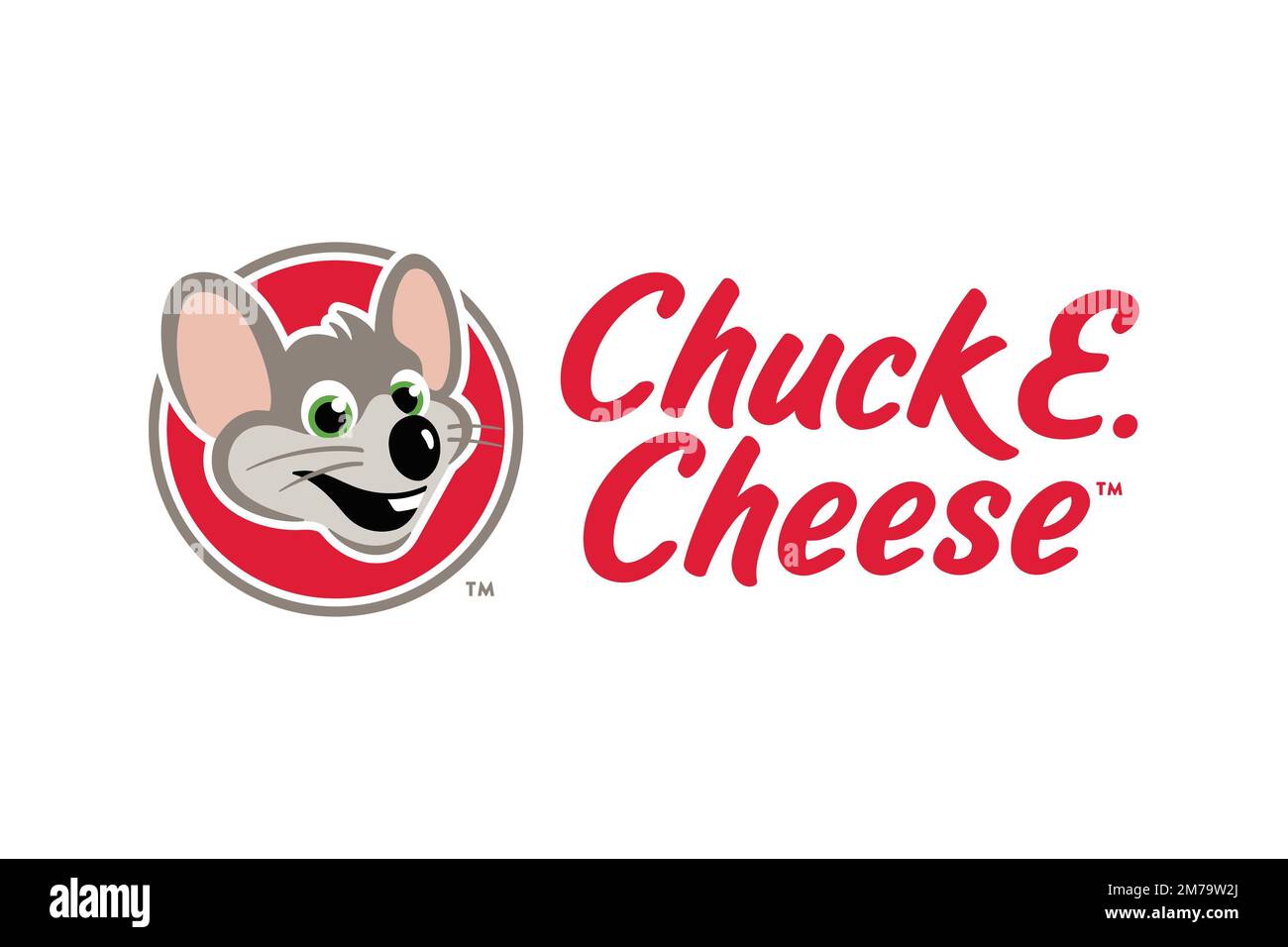 Chuck E. Cheese, Logo, White background Stock Photo Alamy