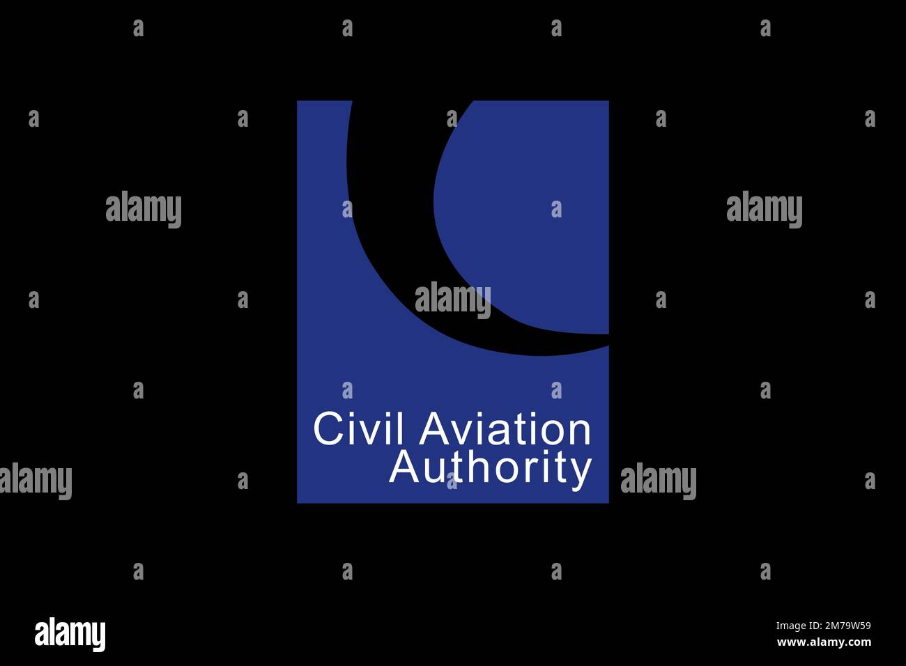Civil Aviation Authority United Kingdom, Logo, Black background Stock