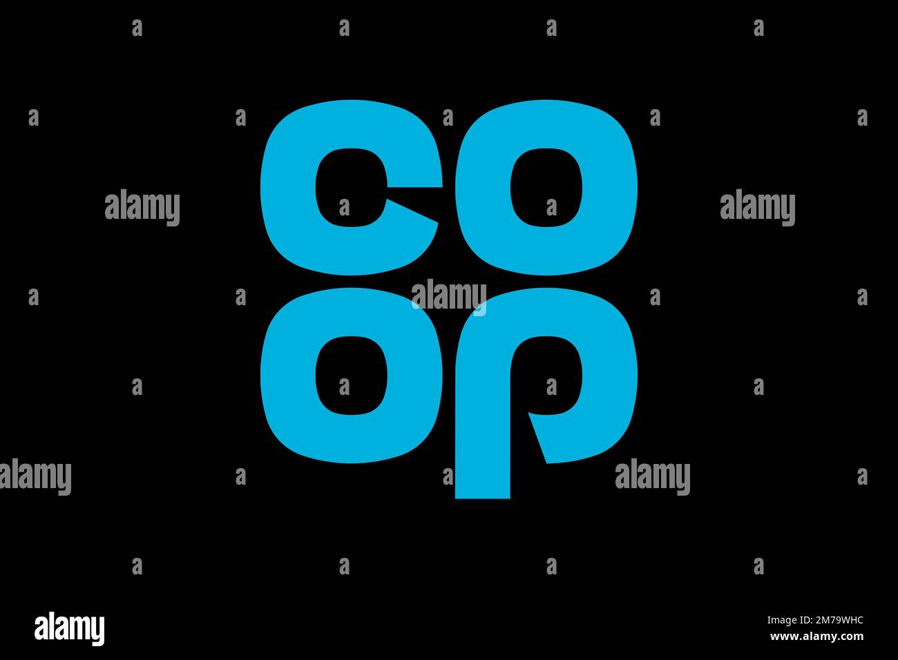 Co op Food, Logo, Black background Stock Photo