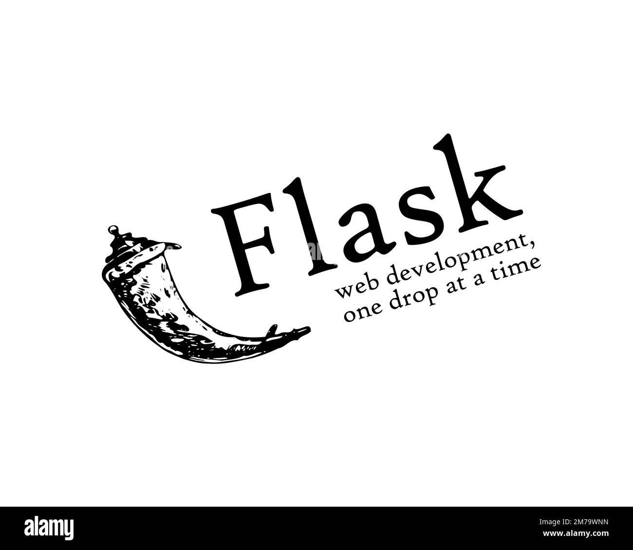 Flask web framework, rotated logo, white background Stock Photo