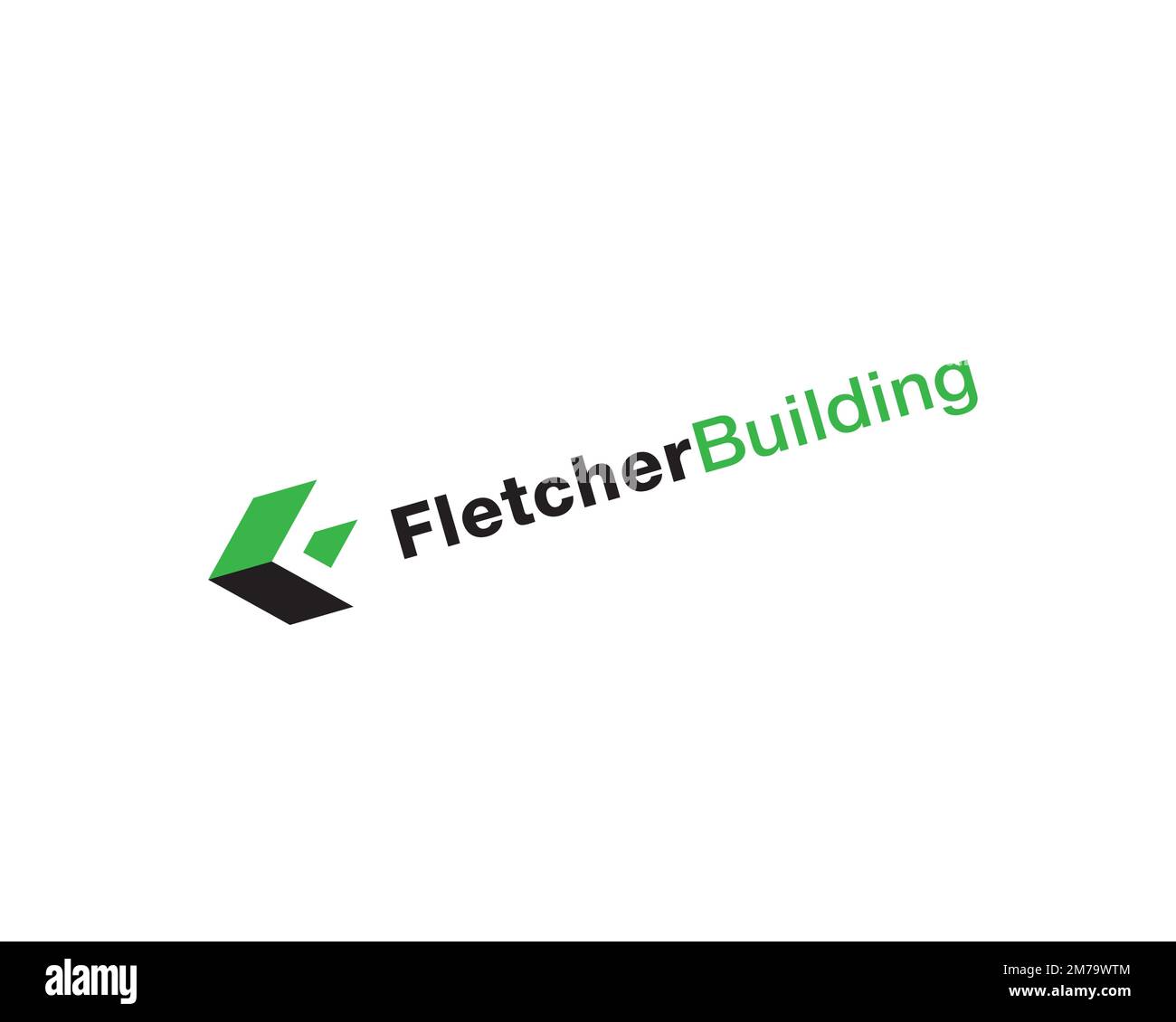 Fletcher Building, rotated logo, white background Stock Photo Alamy