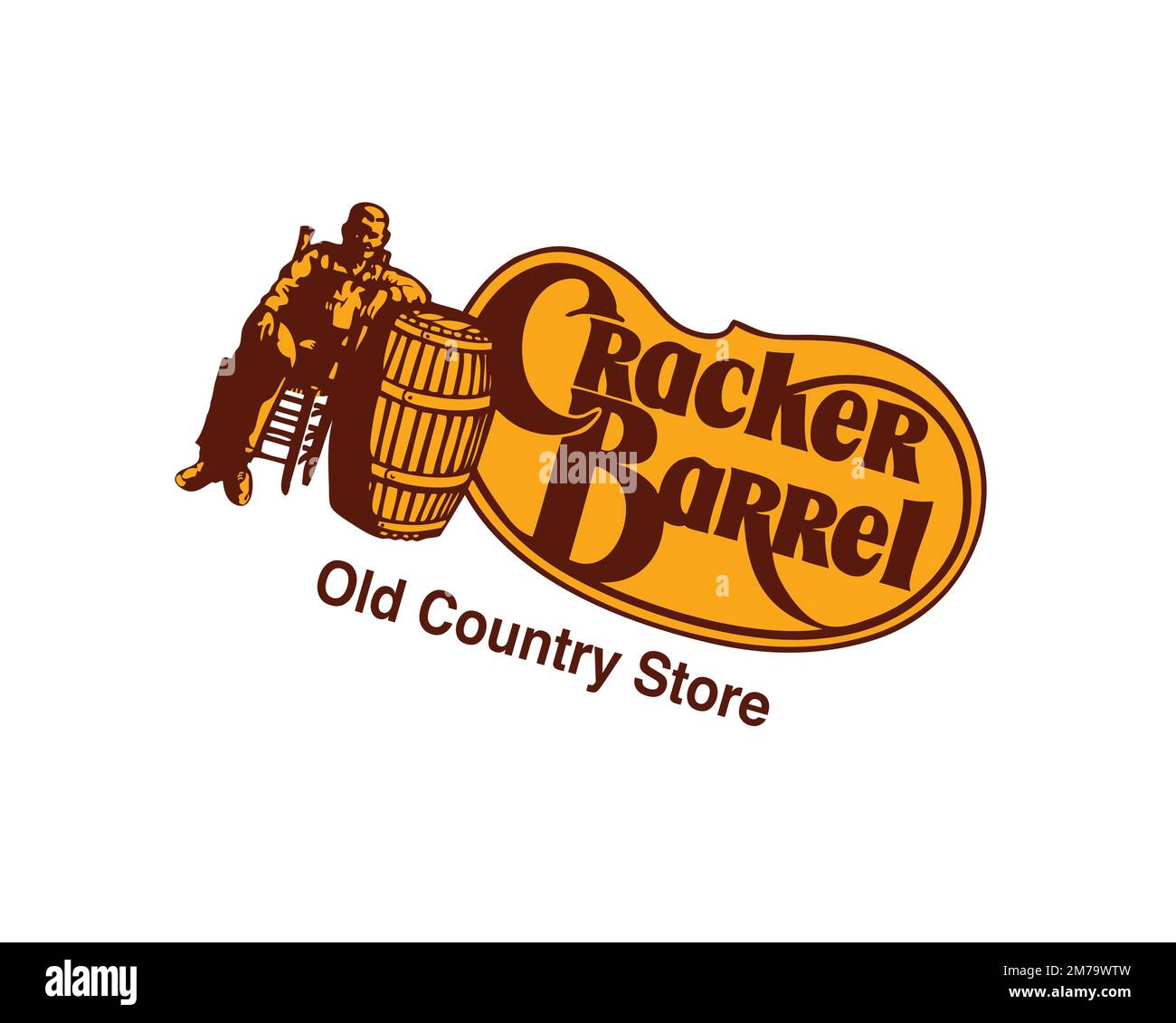 Cracker Barrel, Rotated Logo, White Background B Stock Photo Alamy