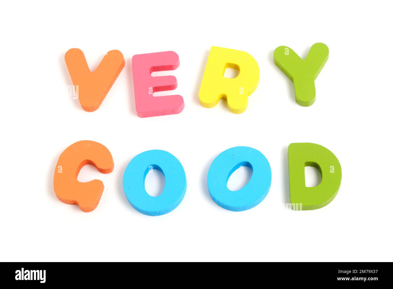 Very good, laid out in English multicolored letters white background ...
