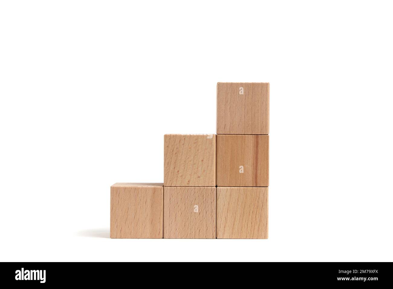 Wooden cubes made beech wood white background Stock Photo - Alamy
