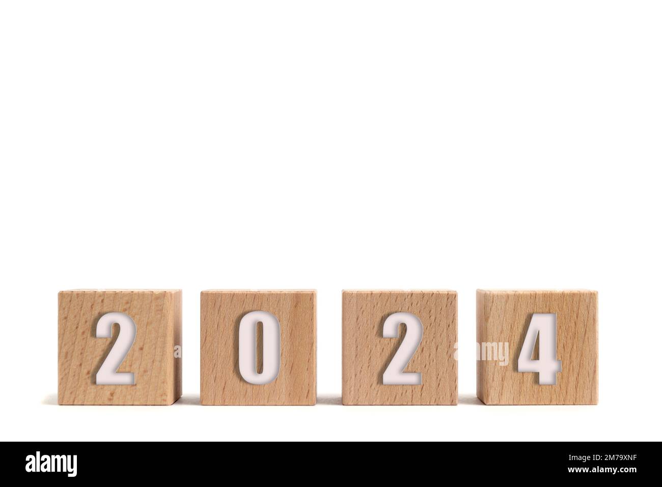 Wooden cubes with numbers 2024, white background Stock Photo Alamy