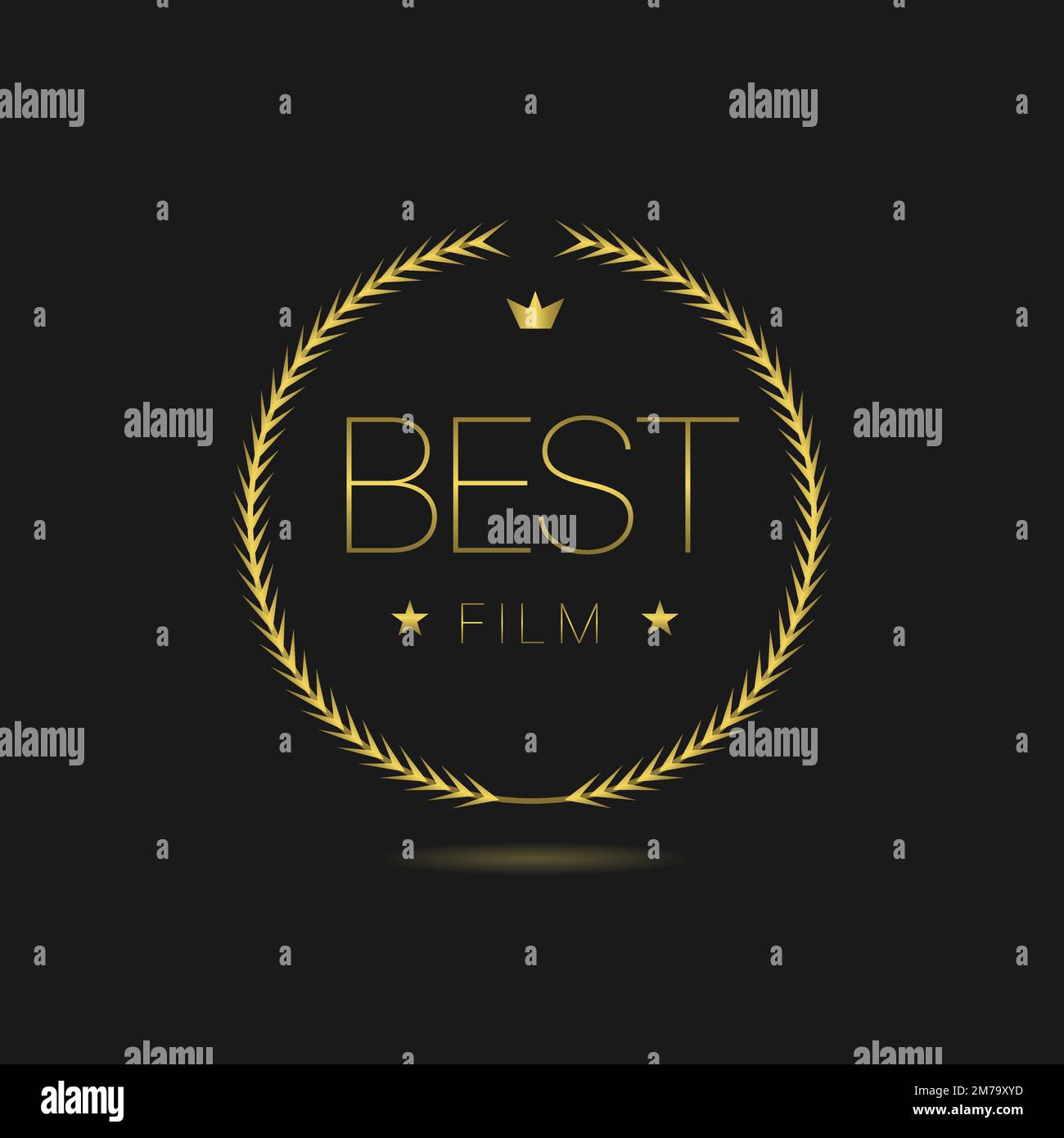 Best film golden laurel wreath vector label Stock Vector Image & Art ...