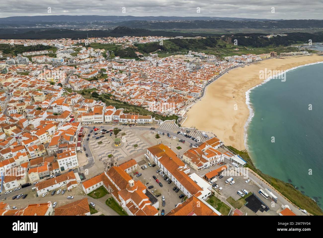 Picturesque Portuguese coast town Nazare, Portugal Stock Photo Alamy