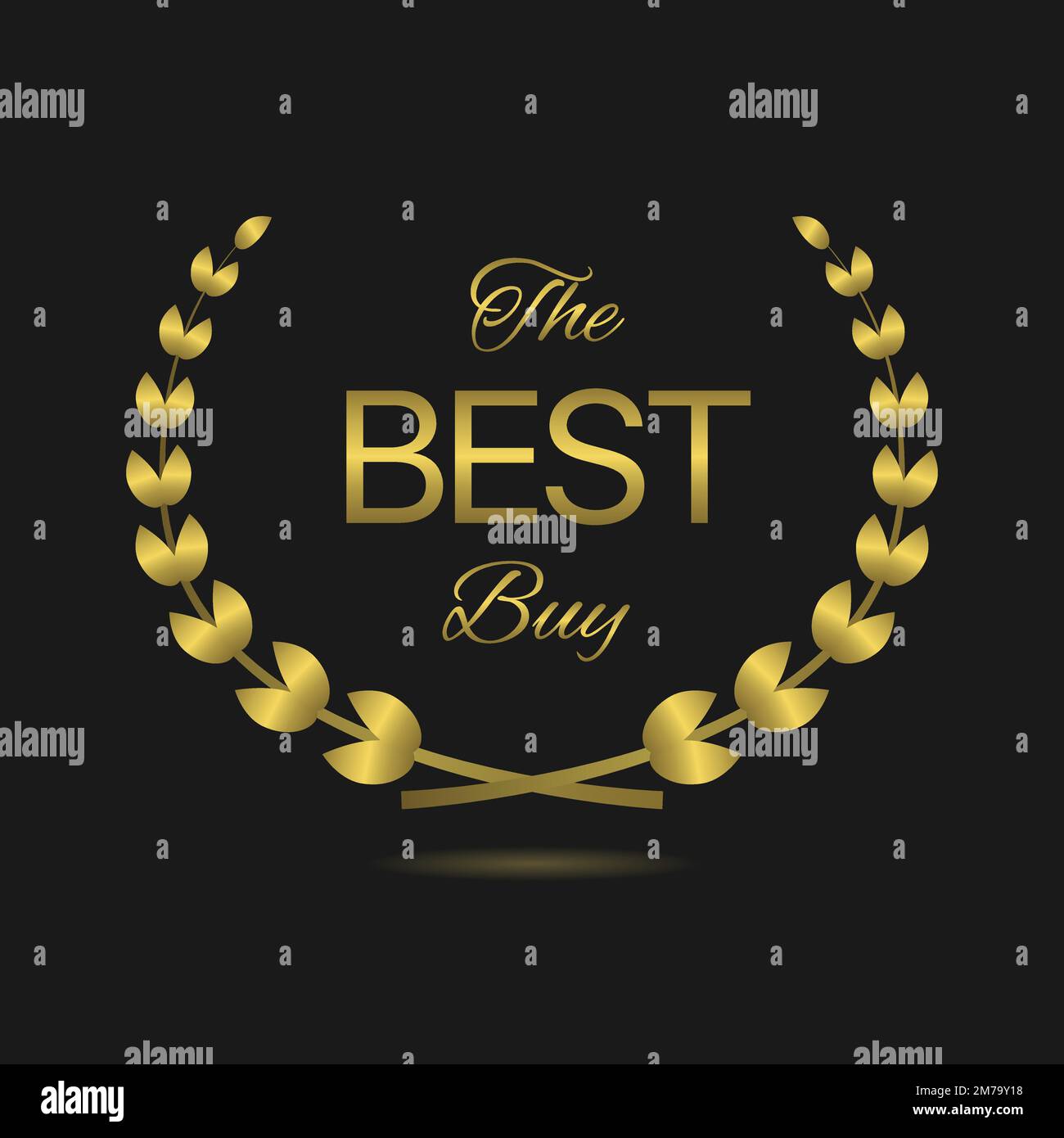 Best buy golden laurel wreath vector label Stock Vector Image & Art Alamy