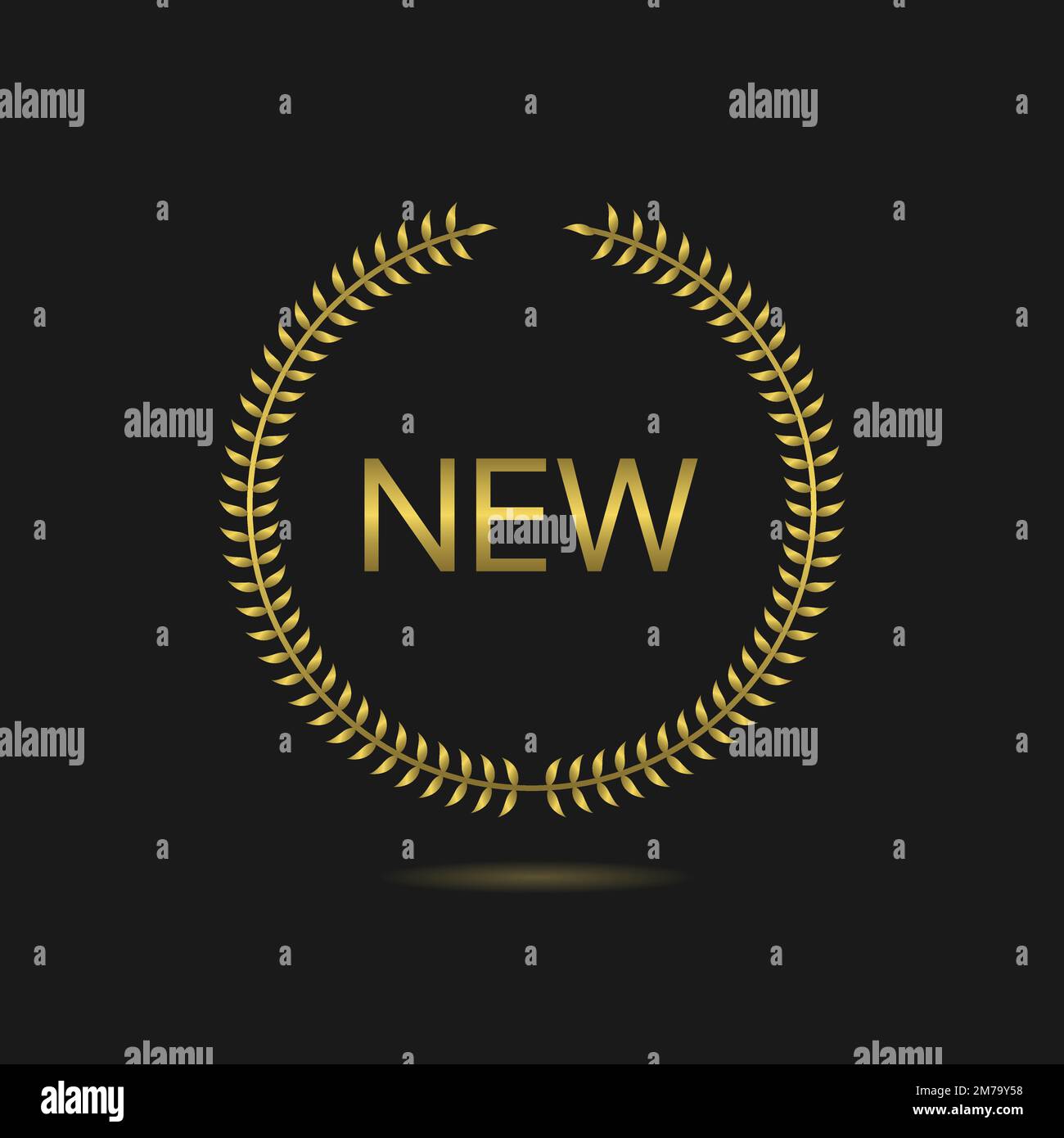 New golden laurel wreath vector label Stock Vector Image & Art - Alamy