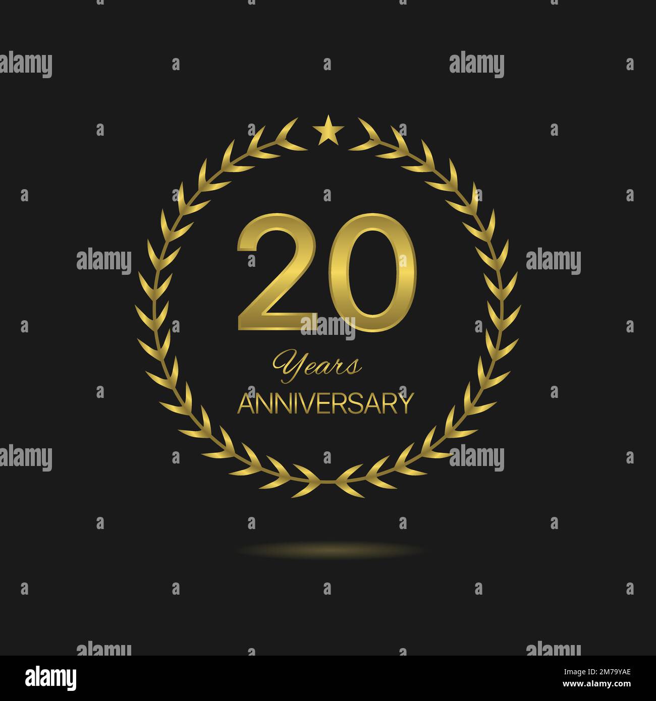 Twenty Years Anniversary Golden Laurel Wreath Label Stock Vector Image twenty-years-anniversary-golden-laurel-wreath-label-stock-vector-image