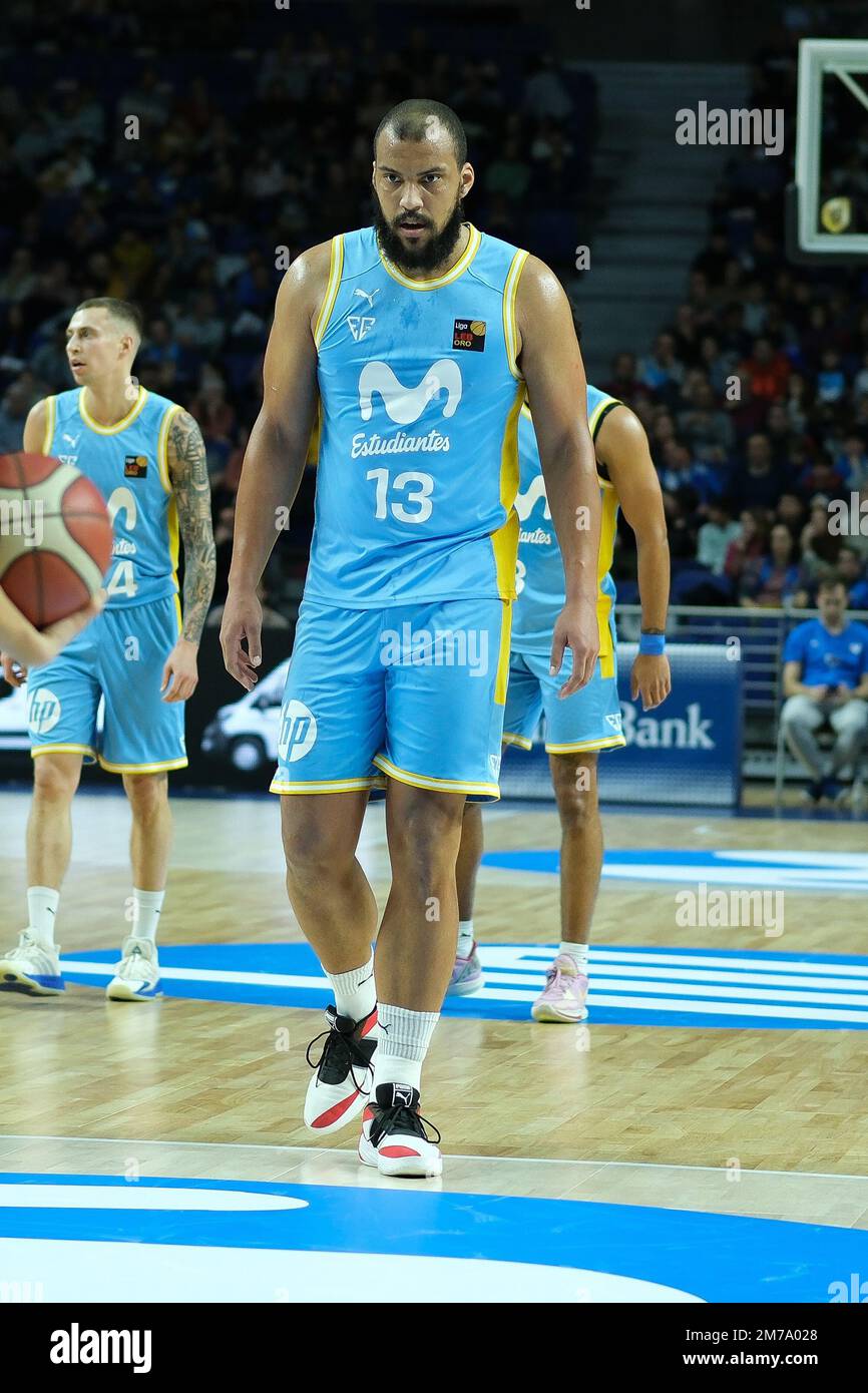 Madrid, Spain. 08th Jan, 2023. Player Kevin Larsen of Movistar Estudiantes seen in action during