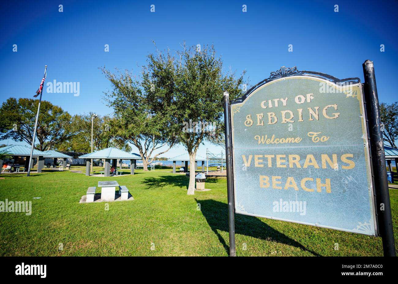 Sebring, FL, USA - January 7, 2022: Veterans Beach at The City of Sebring FL USA Stock Photo
