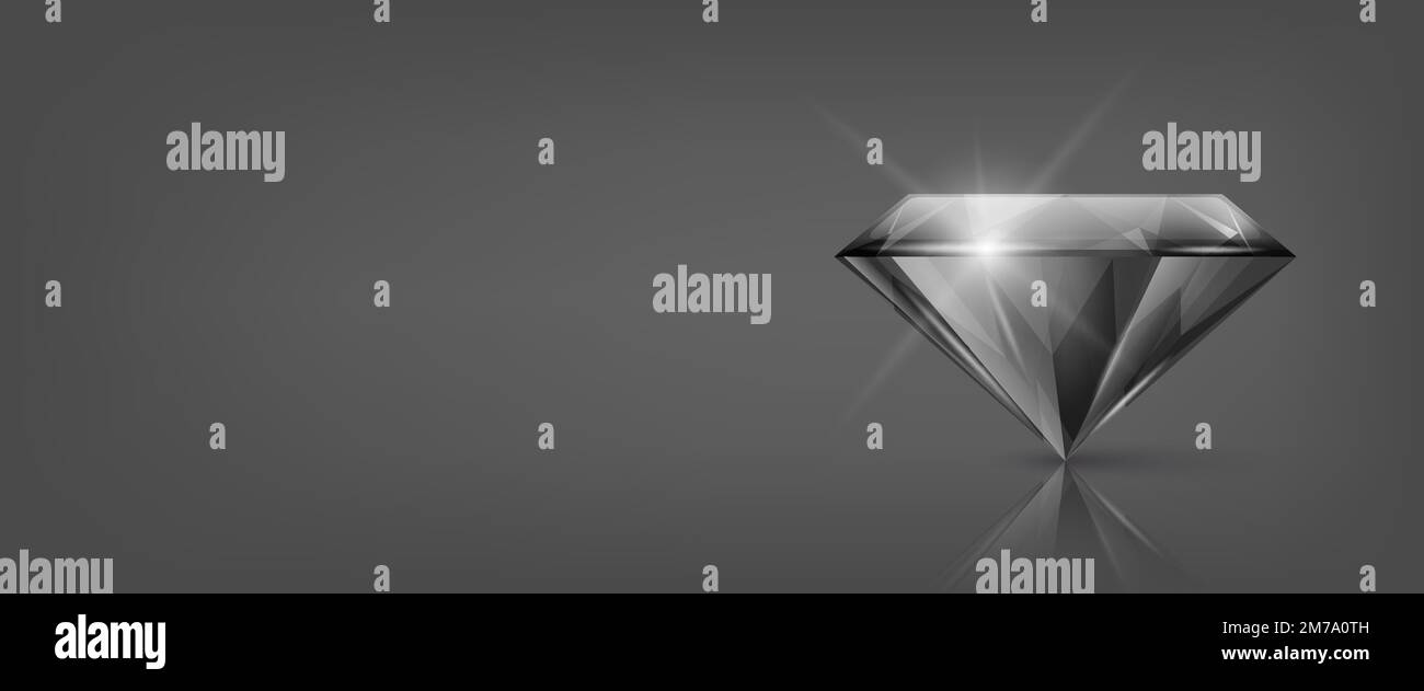 Vector Horizontal Banner with 3d Realistic Black Transparent Triangular ...