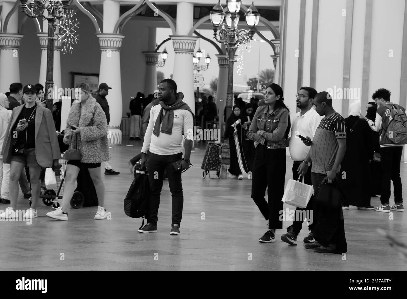Dubai, United Arab Emirates - January 3 2023 group of people visiting