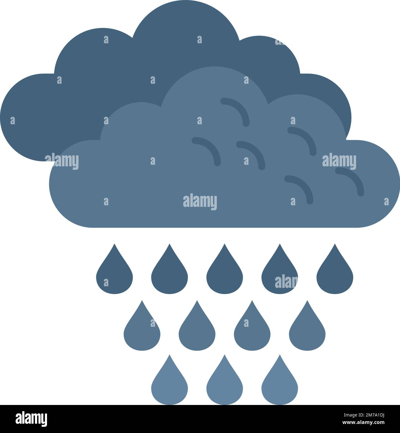 Rain cloud icon flat vector. Meteo rainy. Forecast cloudy isolated ...