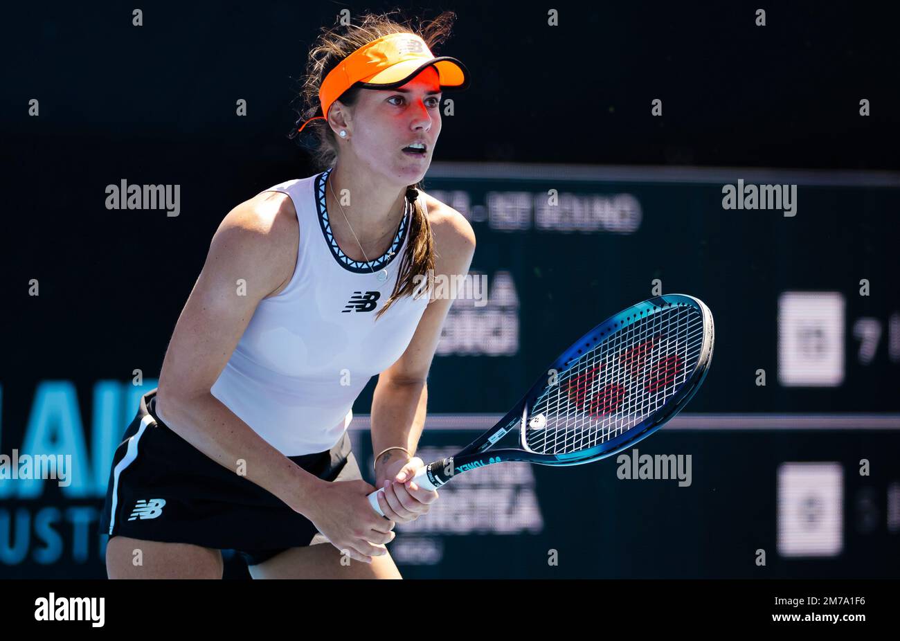Sorana Cirstea of Romania in action during the first qualifications
