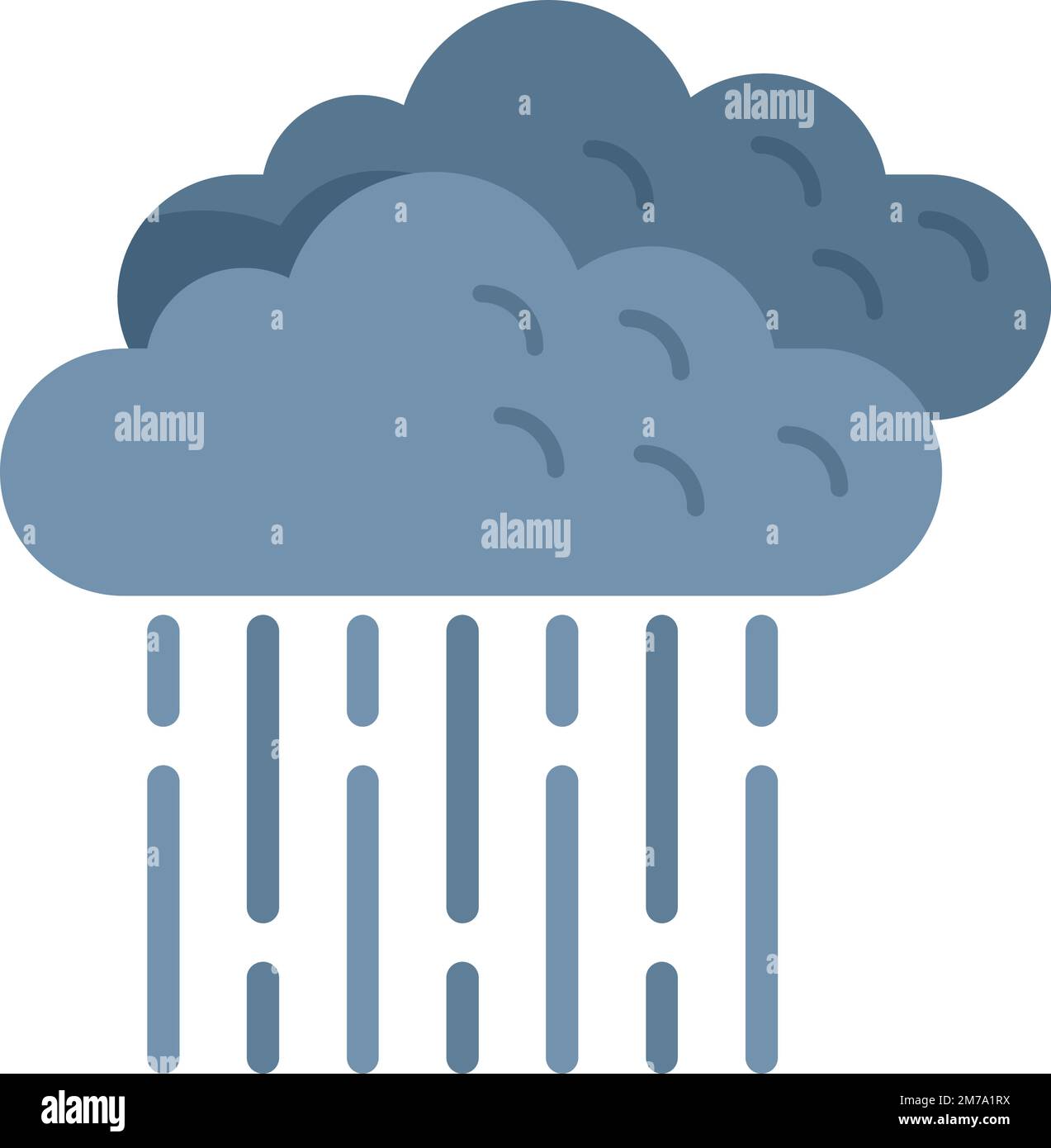 Summer rain cloud icon flat vector. Storm cloud. Rainy meteo isolated ...