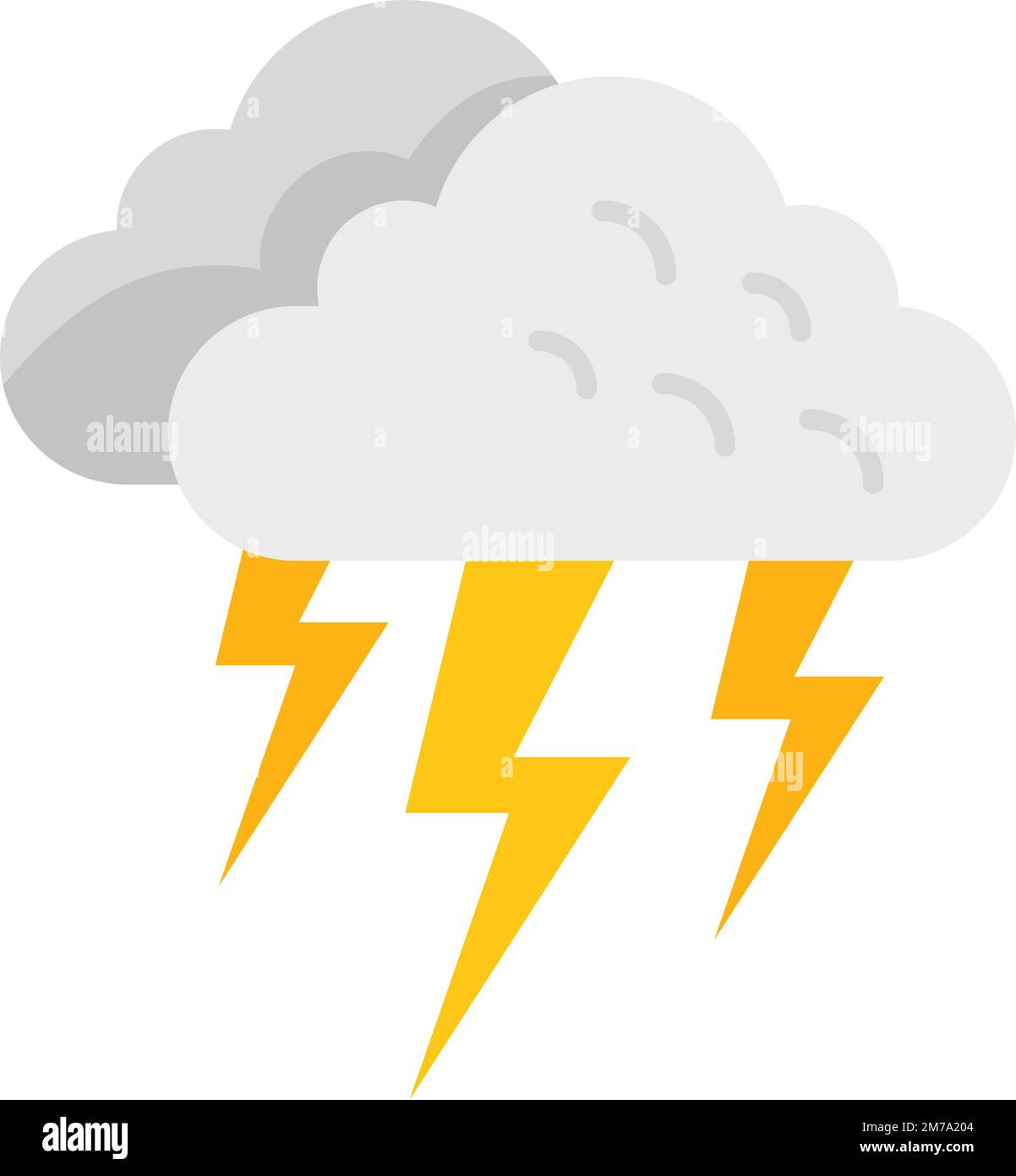 Summer storm icon flat vector. Rain cloud. Thunderstorm cloudy isolated ...
