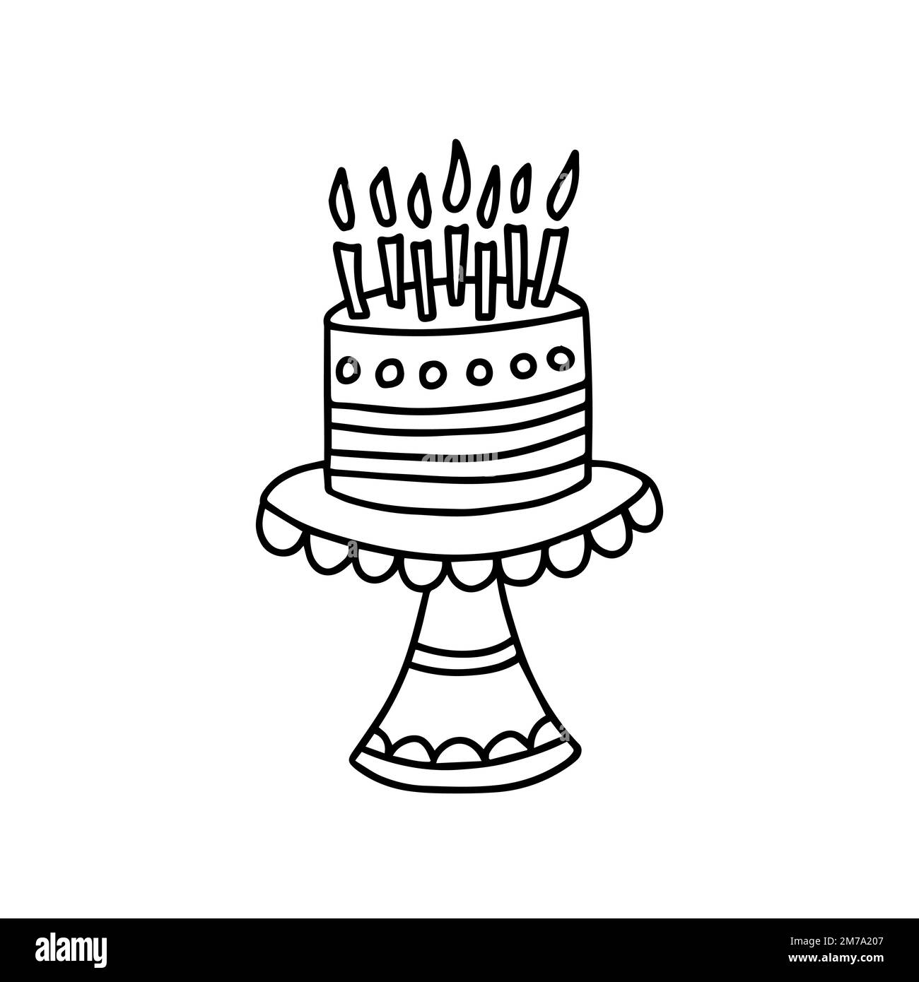 Biryhday cake with candles Stock Vector