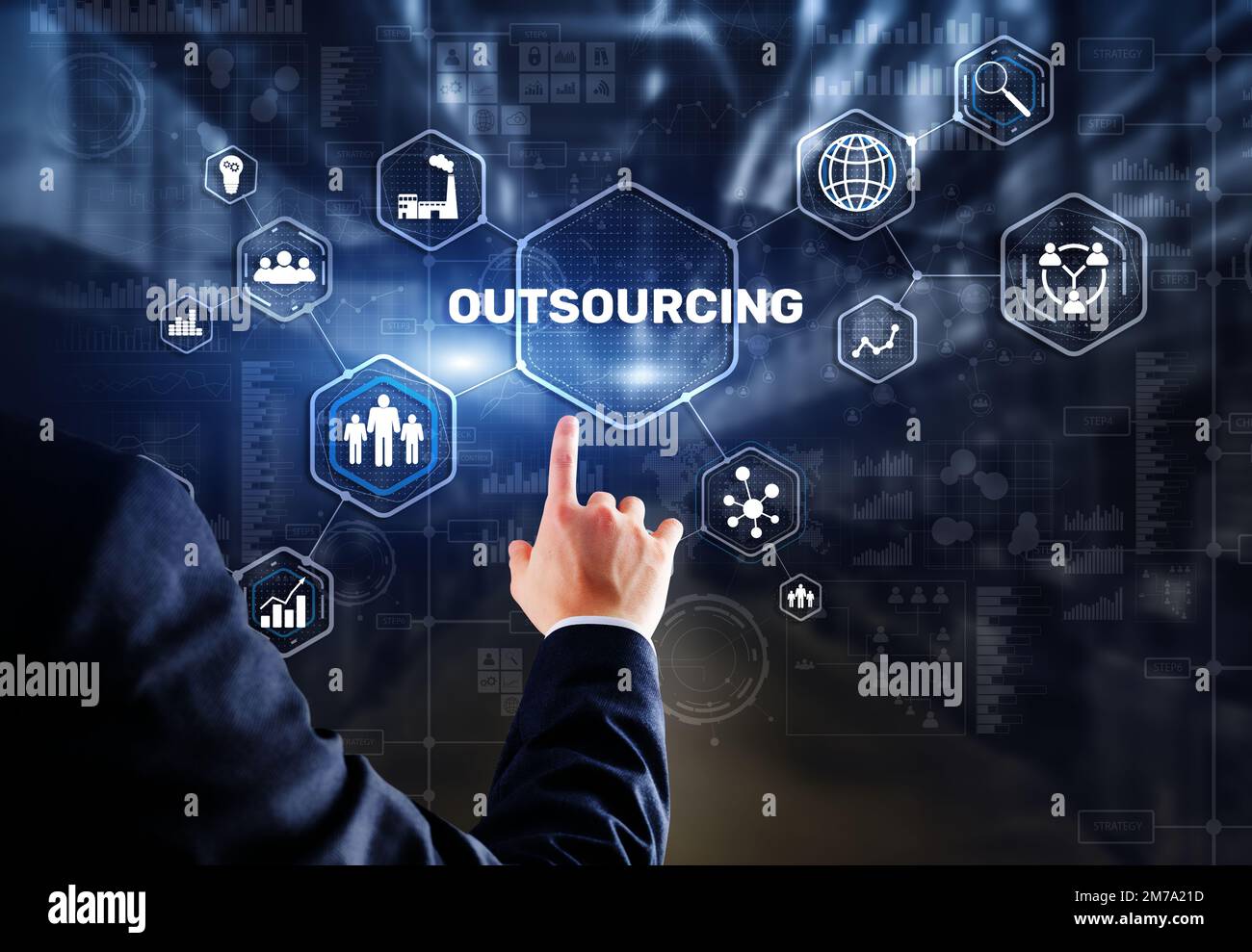 Outsourcing Business Human Resources Internet Finance Technology Concept Stock Photo