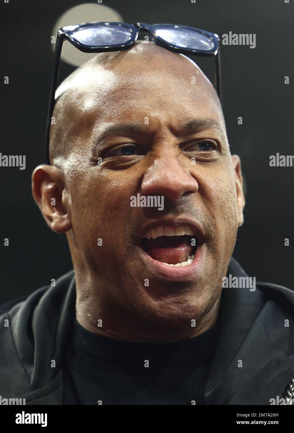 Birmingham, UK. 8th Jan, 2023. Dion Dublin, former professional footballer, television presenter and pundit before the The FA Cup match at Villa Park, Birmingham. Picture credit should read: Darren Staples/Sportimage Credit: Sportimage/Alamy Live News Stock Photo