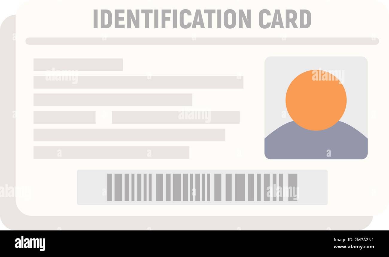 Id card access icon flat vector. Name identity. Office pass isolated ...
