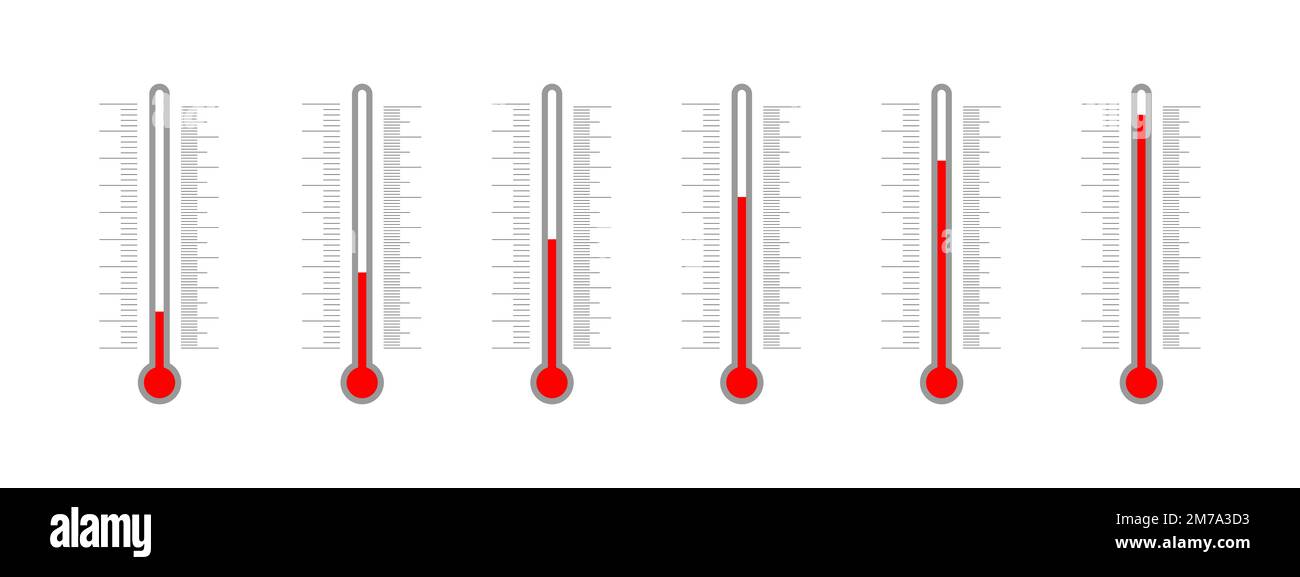 Set of meteorological thermometers with Celsius and Fahrenheit degree