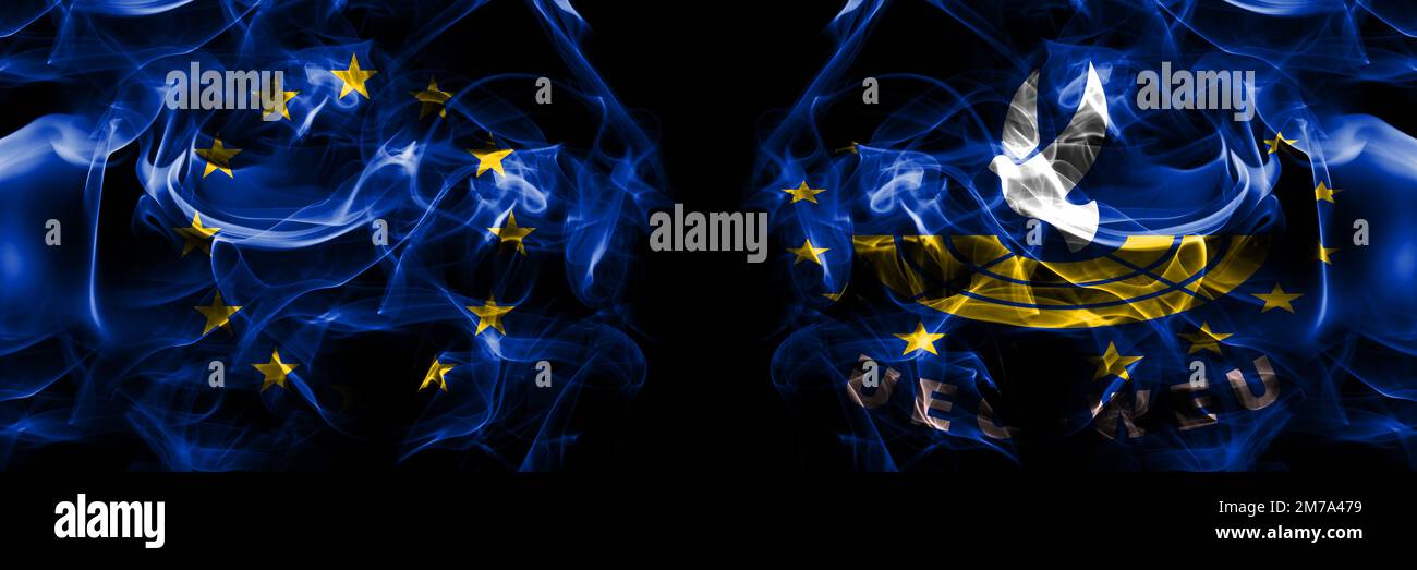 Flags of EU, European Union vs Assembly Western European Union, EU ...