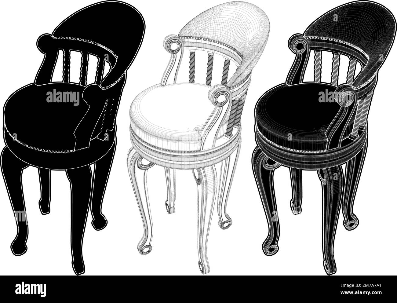 Bar Easy Chair Vector. Illustration Isolated On White Background. A Vector Illustration Of Bar Chair Background. Stock Vector