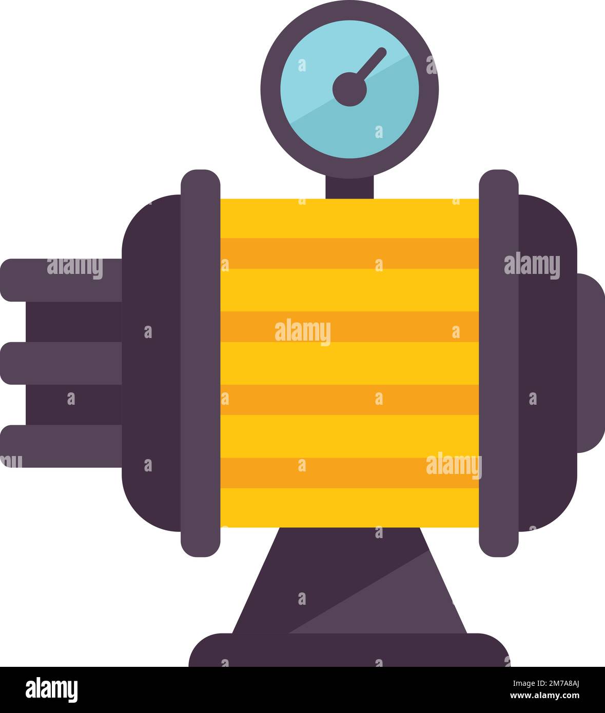 Cylinder compressor icon flat vector. Air machine. Tank paint isolated ...