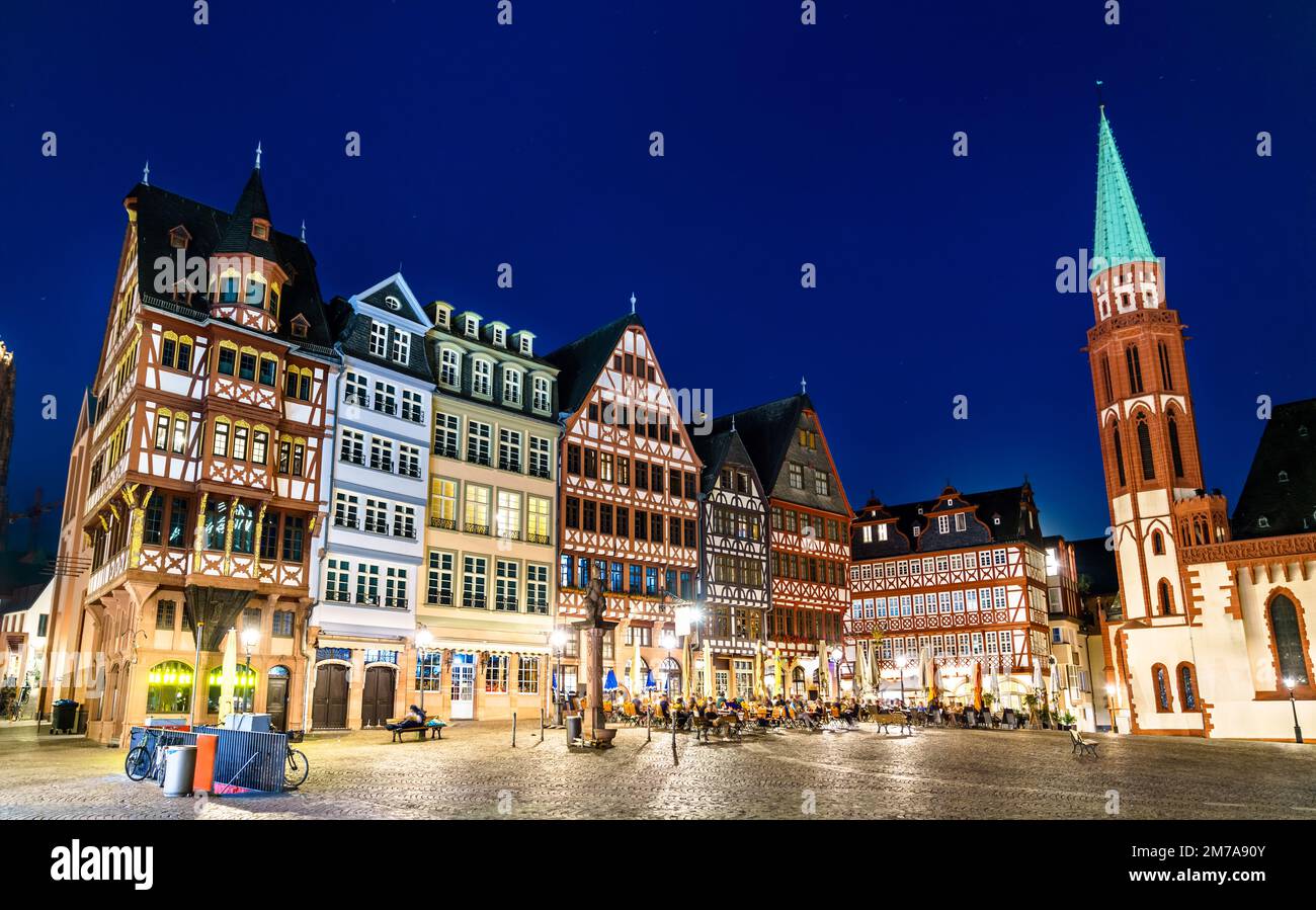 Traditional houses at Roemerberg Square in Frankfurt am Main, Germany