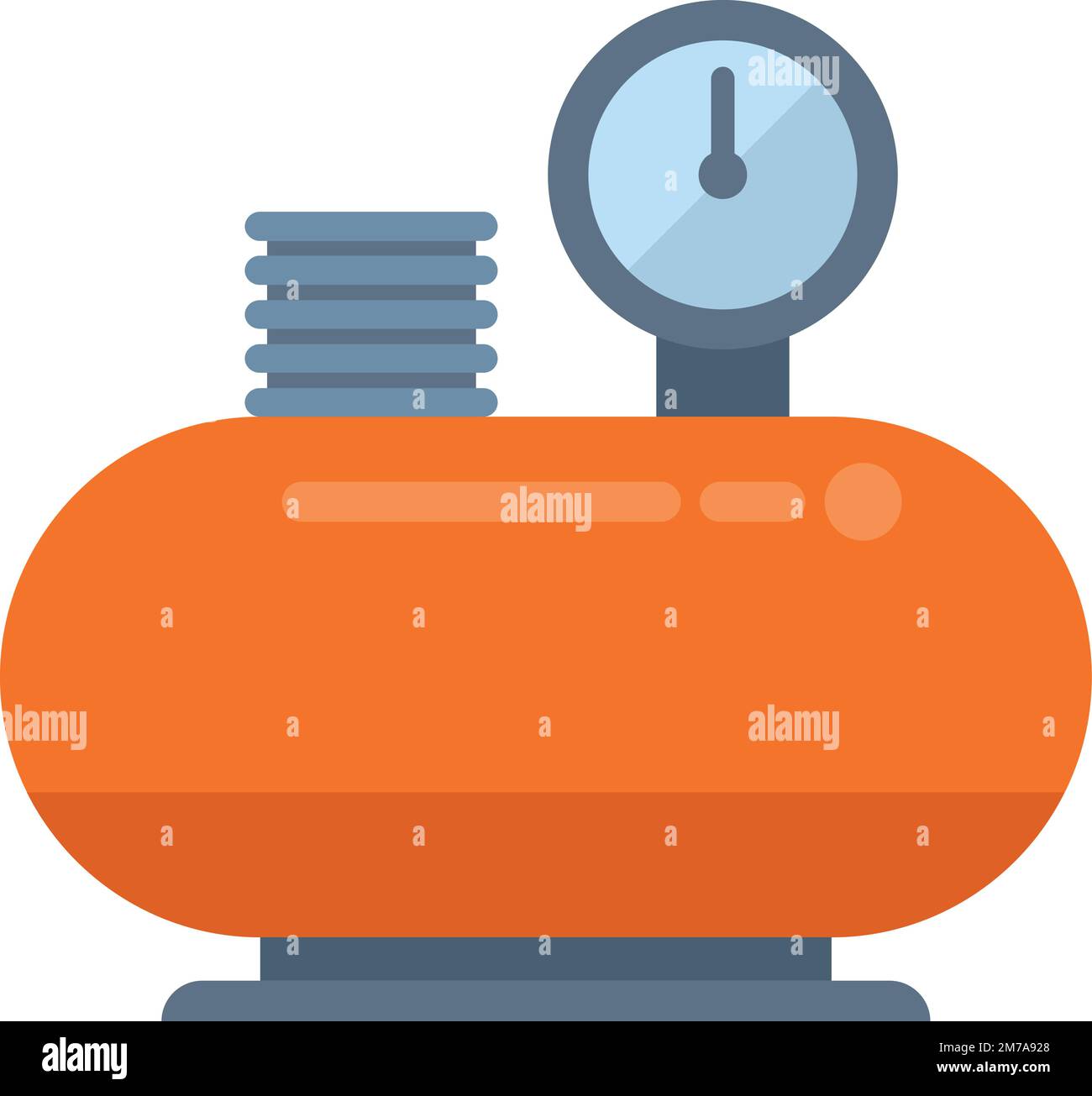 Compressor unit icon flat vector. Air machine. Device instrument