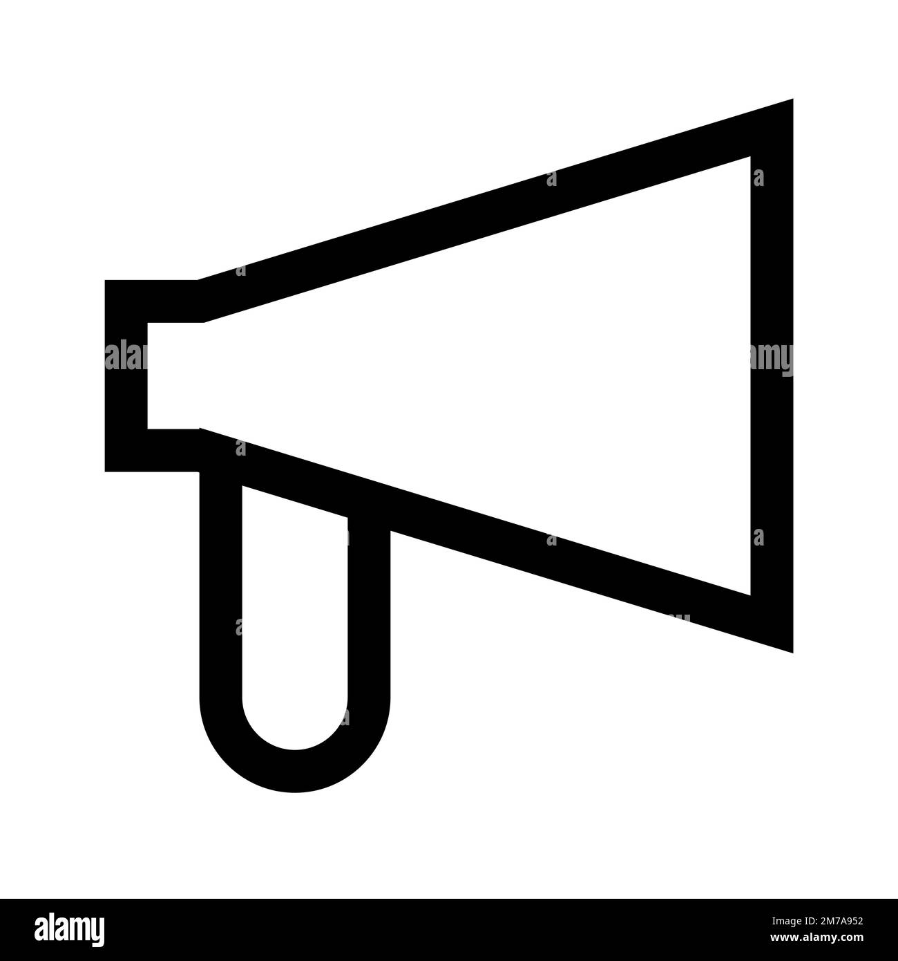 Loudspeaker icon line isolated on white background. Black flat thin ...